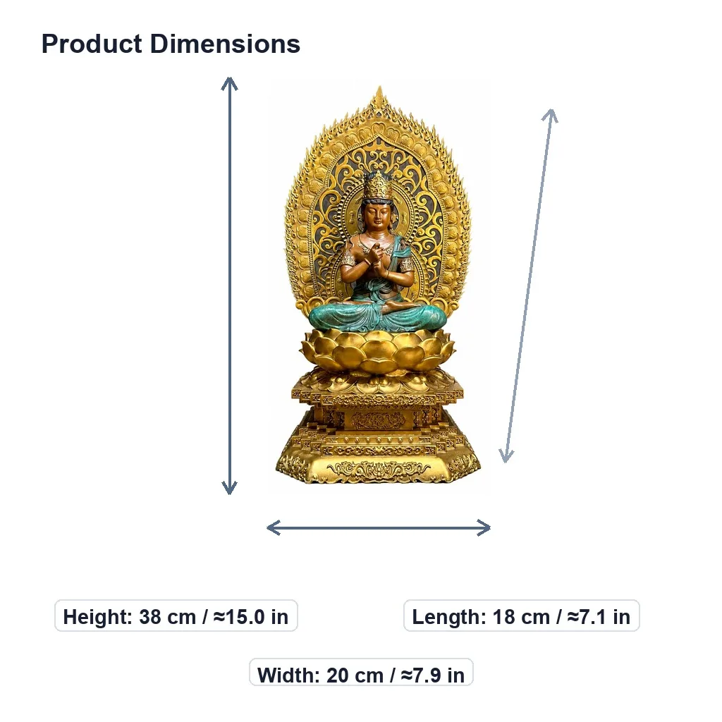 Handcrafted Solid Copper Vairocana Buddha Statue for Traditional Zen Buddhist Home Shrine Office Desk Spiritual Decor Gift