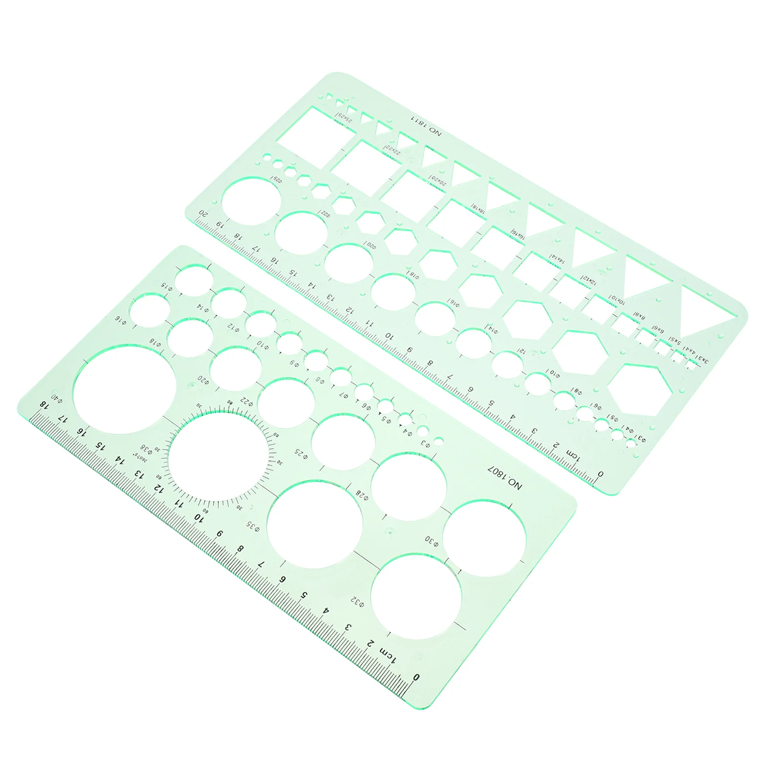 

2 Pcs Transparent Drawing Template Ruler Stencil Precision Geometric Drafting Tool Plastic Circle Oval