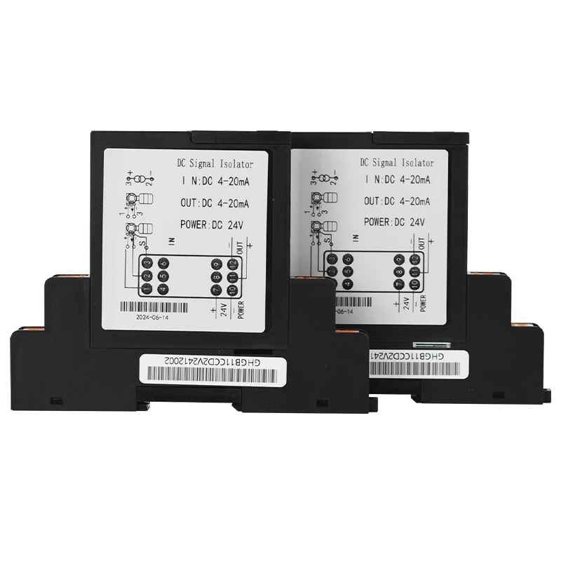 DIN 0-200℃ Temperature Signal Converter 1 In 2 Out K Type PT100 Thermocouple 0-1300℃ Temperature Signal Transmitter 4-20mA