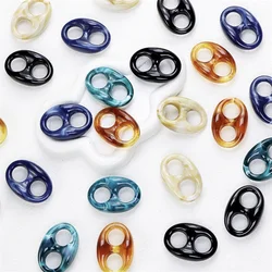 Wholesale 100pcs/lot color print geometry ovals shape resin beads diy jewelry hair/garment pendant accessory