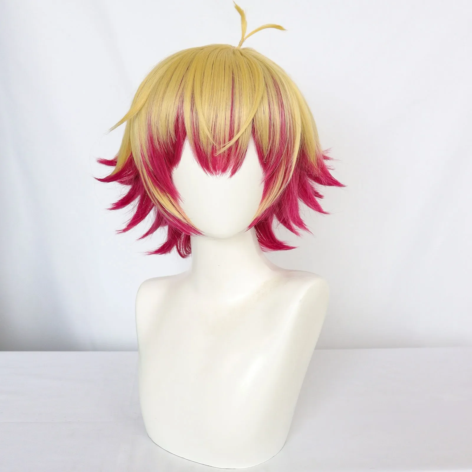 

Straight 12Inch Yellow Rose Red Short Men Male Anime BLUE LOCK Alexis Ness Cosplay Wig for Halloween Christmas School