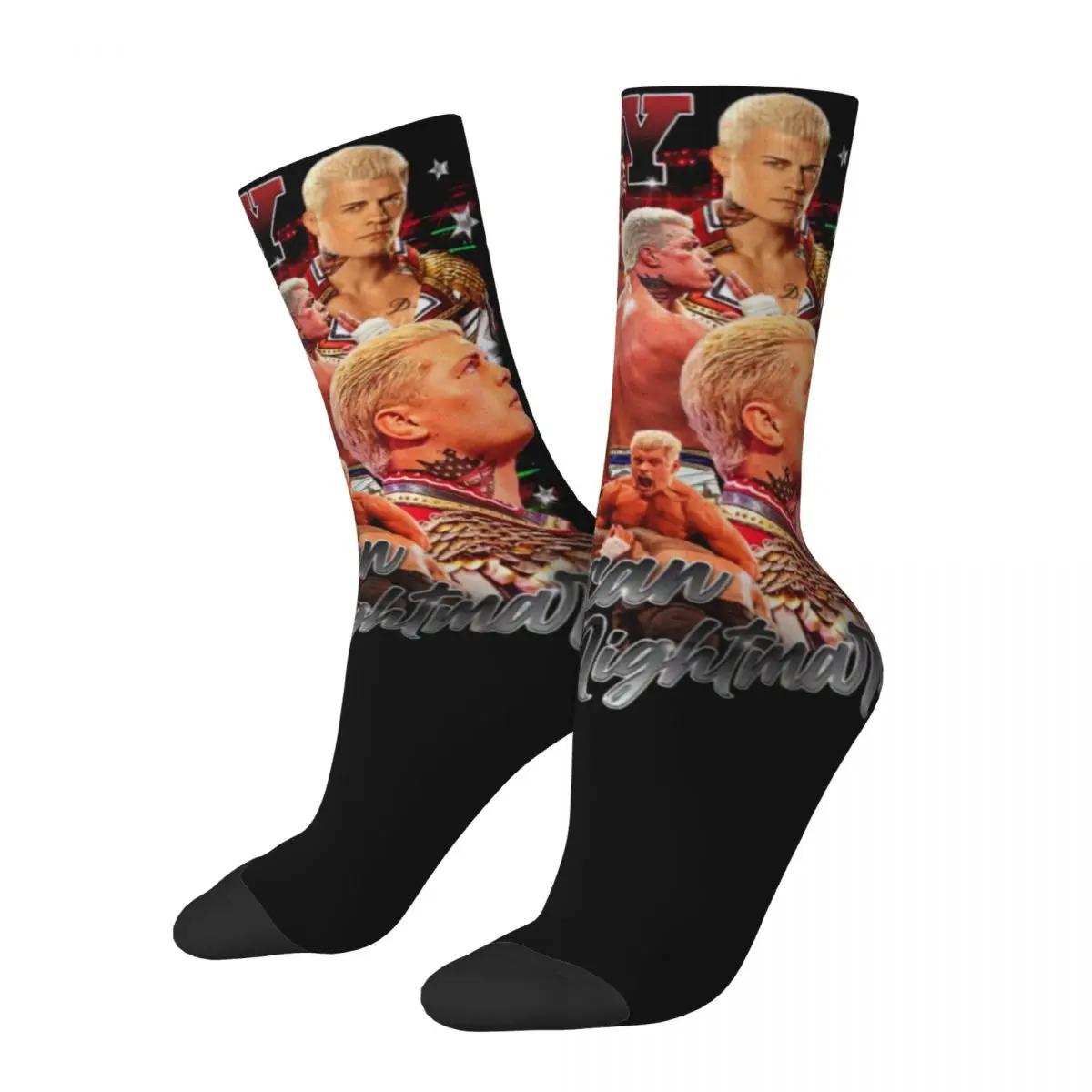 

Hip-hop Unisex American Nightmare Cody Rhodes Design Socks USA Wrestler Merch Warm Socks Comfortable Birthday Present