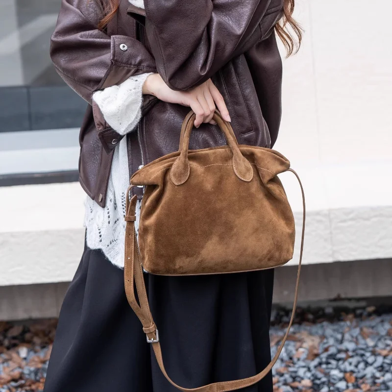 

Роскошная замшевая бархатная сумка, высококачественная кожаная сумка на плечо, простая сумка через плечо в стиле ретро, дизайнерская стильная однотонная сумка для ужина