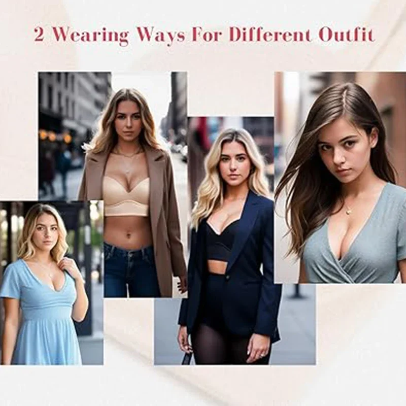 GUUDIA Deep Cup Bra Hide Side Fat Row Hook Closure Back Full Coverage Women Bras Wirefree Smooth Plus Size Push Up Bra Shapers