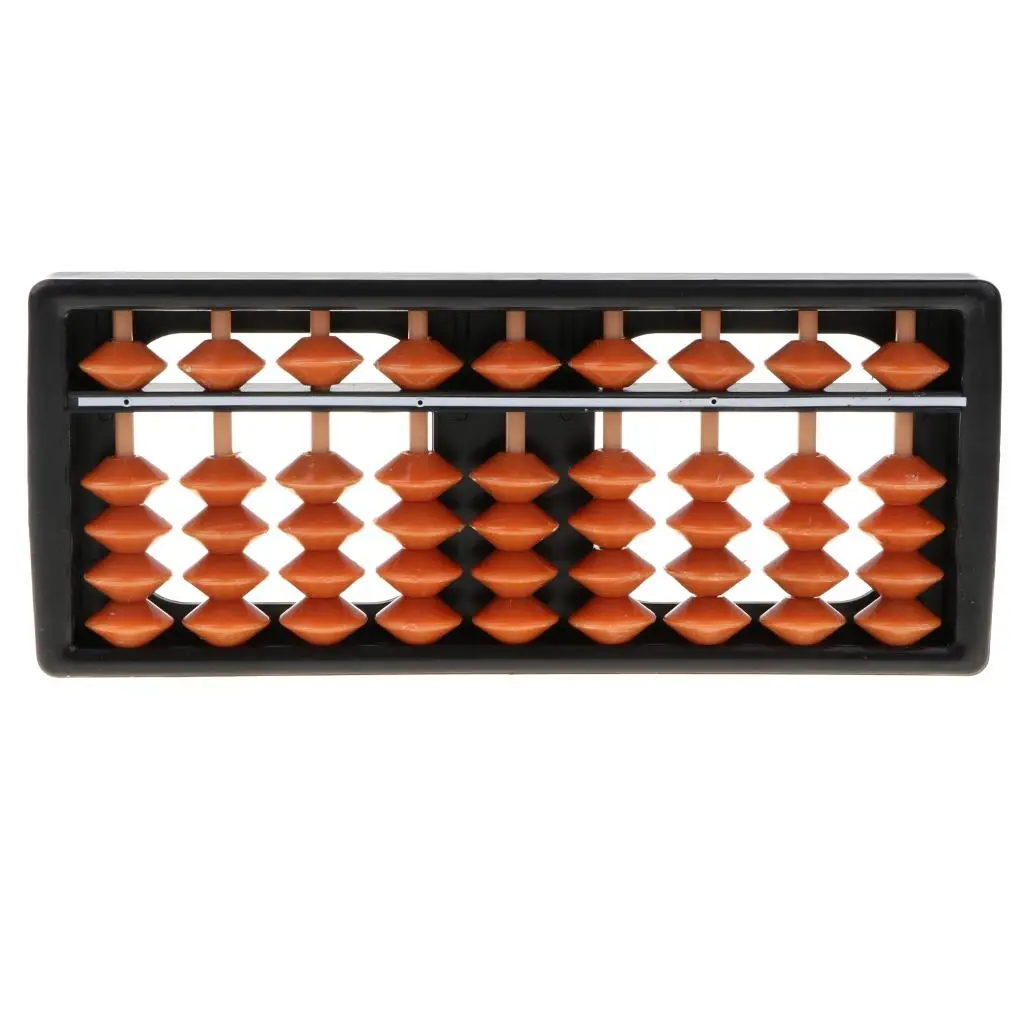 Portable 9 Column Plastic Beads Japanese Arithmetic Abacus Mathematics