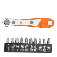 Magnetic Screwdriver Set, 11 Pieces, 110 Mm, Mini Ratchets And With 1/4 Inch, 10 Models, Screwdriver Bits