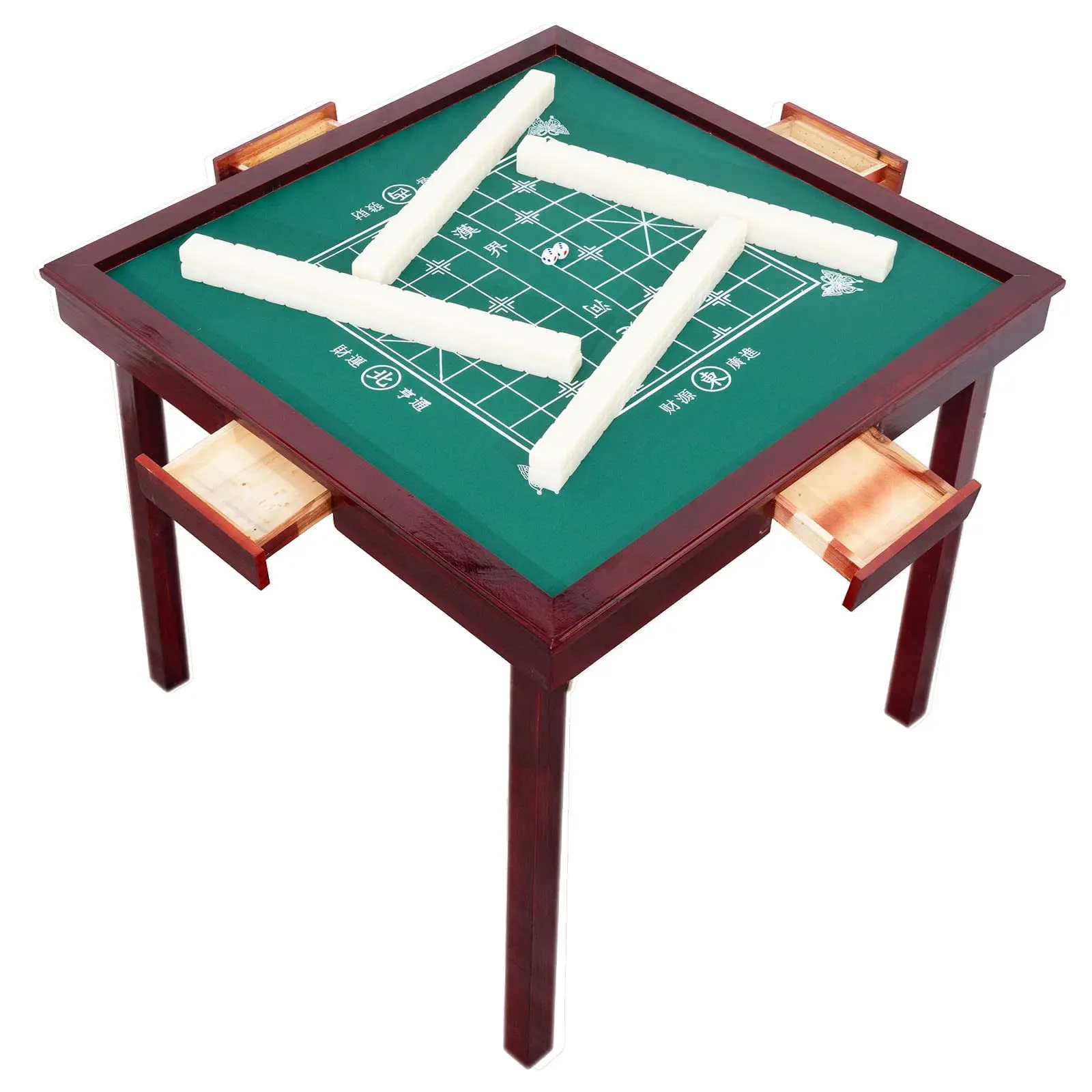 Mahjong Table 35 Square Folding Card Table with Wear-Resistant Nylon Desktop - Perfect for Poker Cards, Board Games