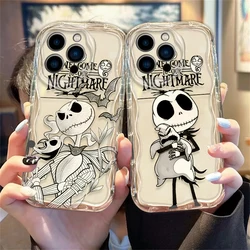 The Nightmare Before Christmas Cover For Apple iPhone 15 14 13 12 11 Pro X XR XS Max Plus 8 7 Plus SE Wave Oil Phone Case