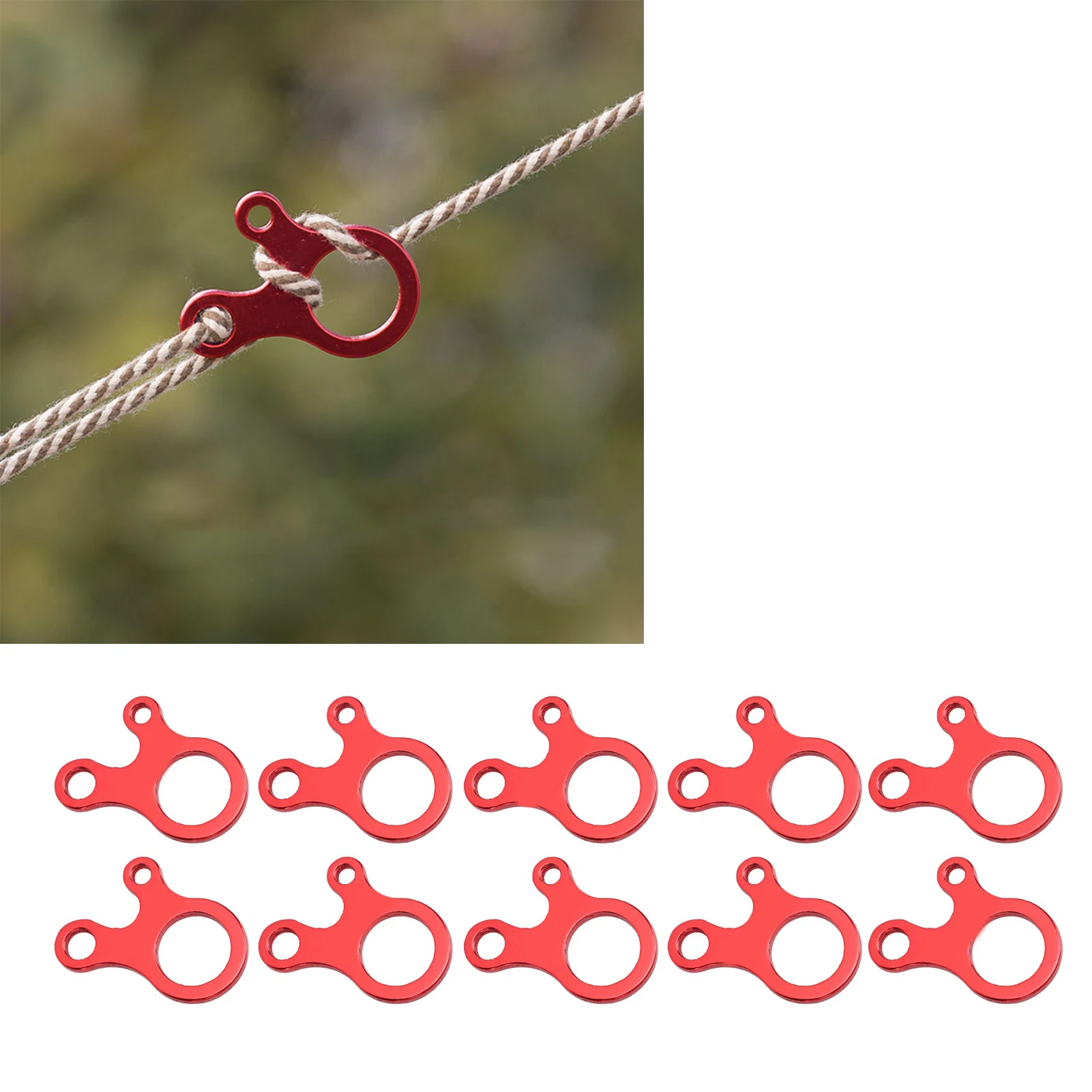 3 Holes Rope Tensioner Guy Line Cord Tightening Adjusters For Tent Camping Hiking Backpacking Outdoor Activity