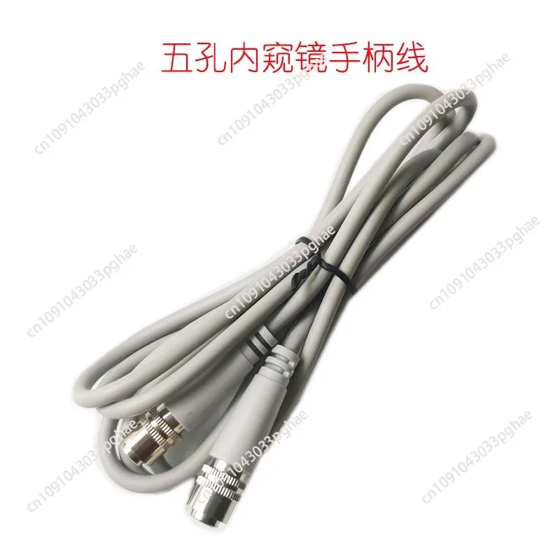 Fio de conexão para endoscópio oral dentário, hélice de mola, plugue de 5 pinos em duas extremidades, cinco furos, cabo de endoscópio de cinco furos