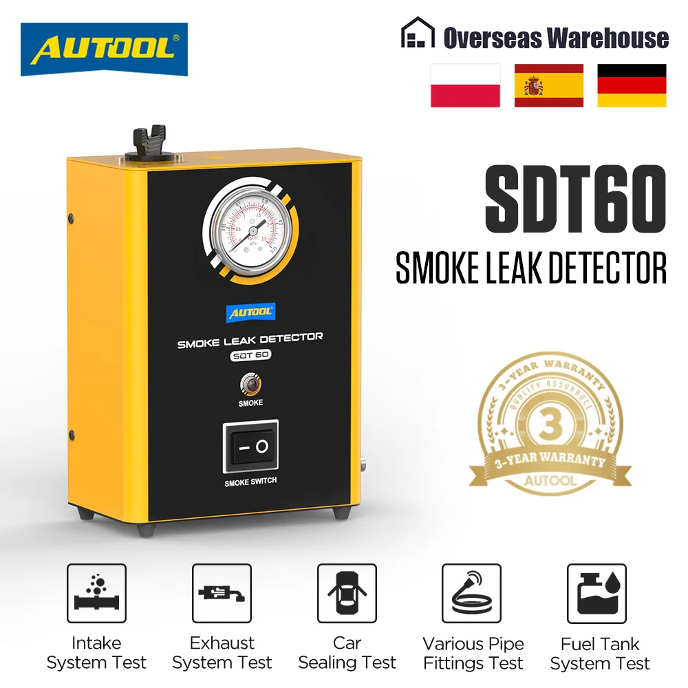AUTOOL 12V Automotive EVAP Leakage Analyzer Detector Car Smoke Leak Detector Pipe Leak Locator X Oil Pipe Diagnostic Tool