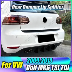 4 Fins Car Rear Bumper Diffuser For Volkswage Golf 6 MK6 Standard TSI TDI 2009 2010 2011 2012 2013 Spoiler Splitters Diffuseur