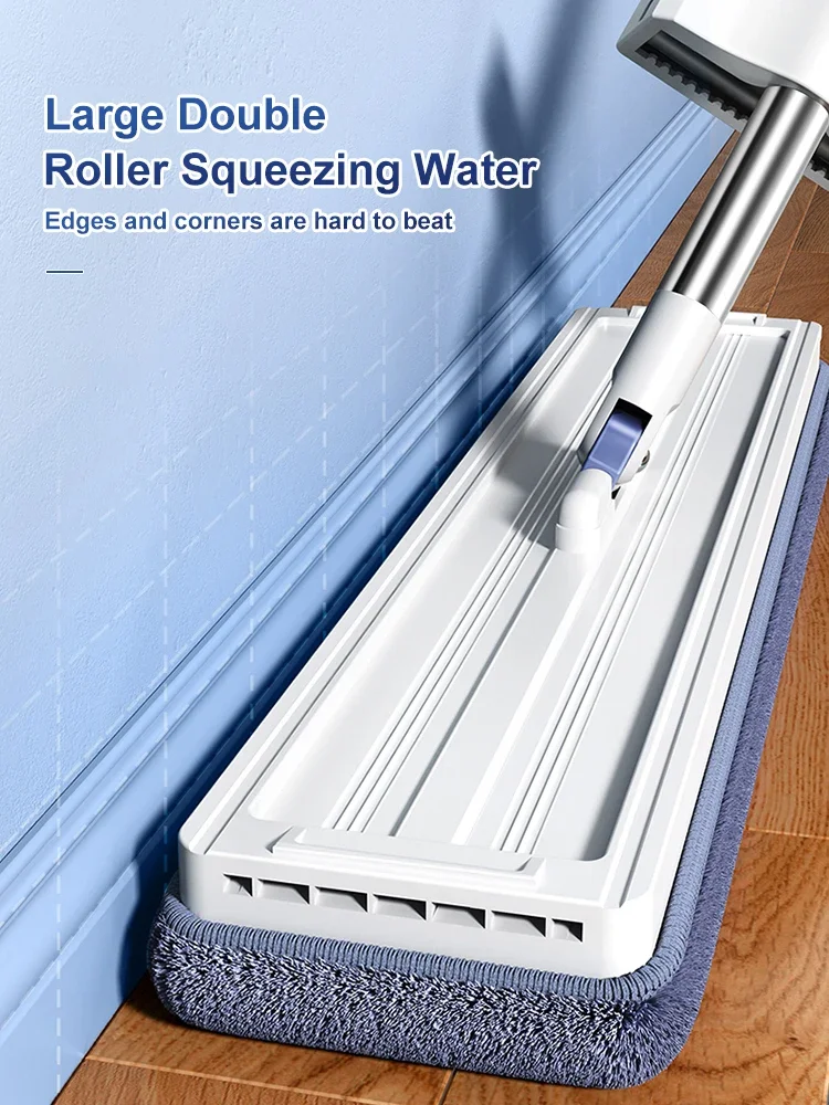 Floor Mop Hand Washing Free Lazy Mop Self-Wring Squeeze Household Automatic Dehydration Magic Flat Mops Cleaning