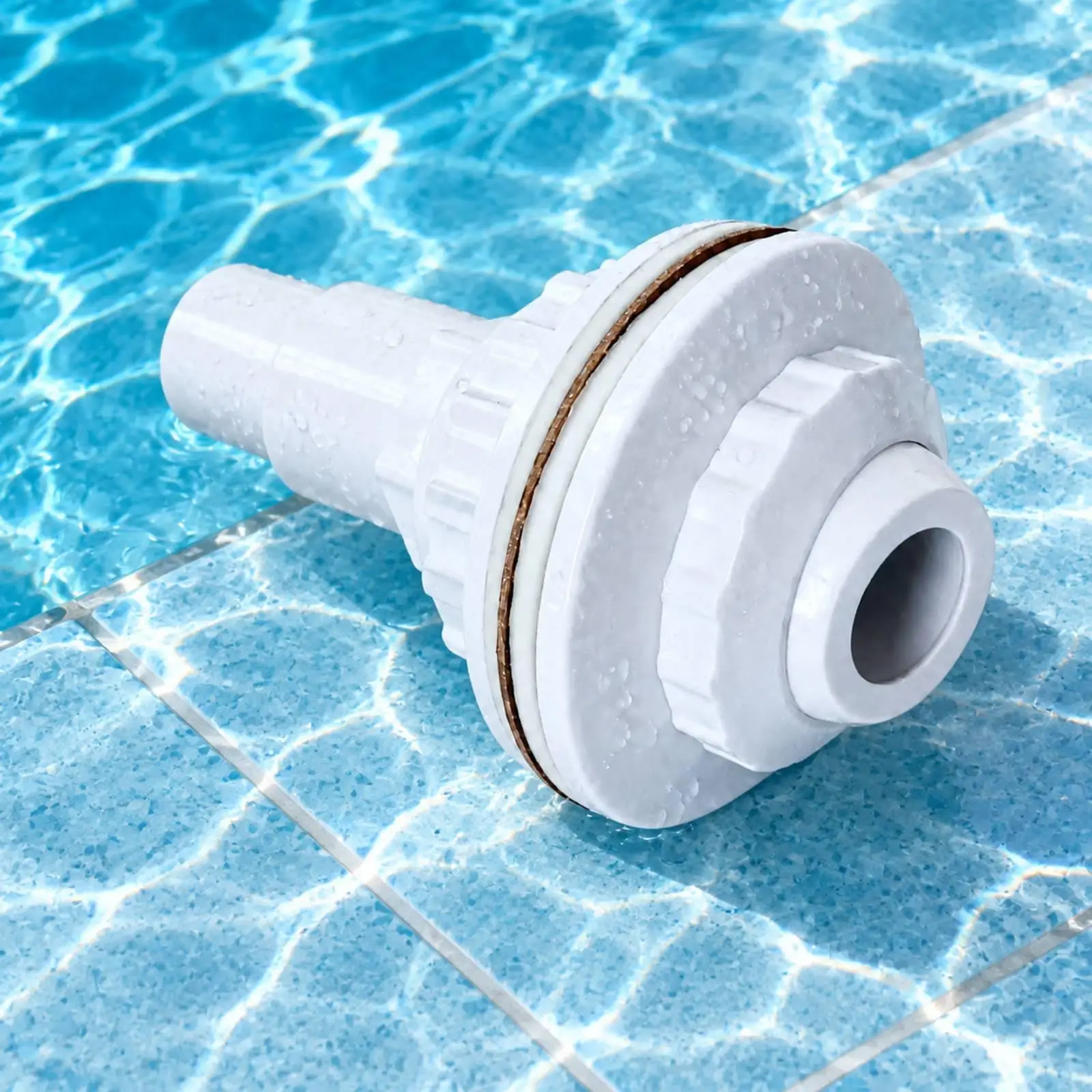 Pool Return Fitting with Threaded Adjustment Collars Leak-Proof Pool Return Fitting with Sealing Gasket Adjustable