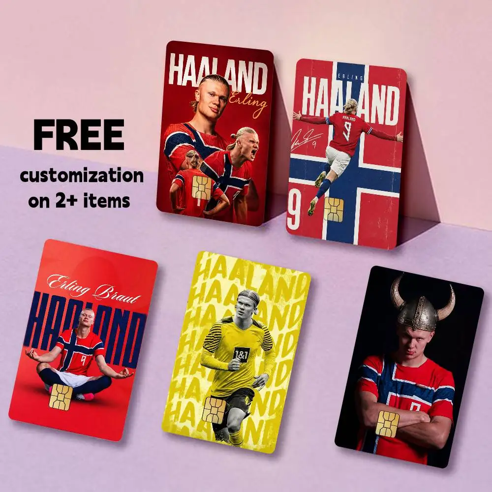 Norwegian E-Erling Haaland-NO9 Card Stickers for Bank Access Protective Waterproof Film Cover Sticker Gift
