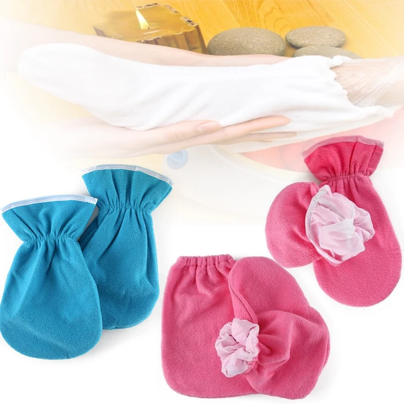 1 Pair Insulation Care Gloves Flannel Elastic Opening Nail Protection Hand Therapy Paraffin Wax Mitts Reusable Warmers For Women