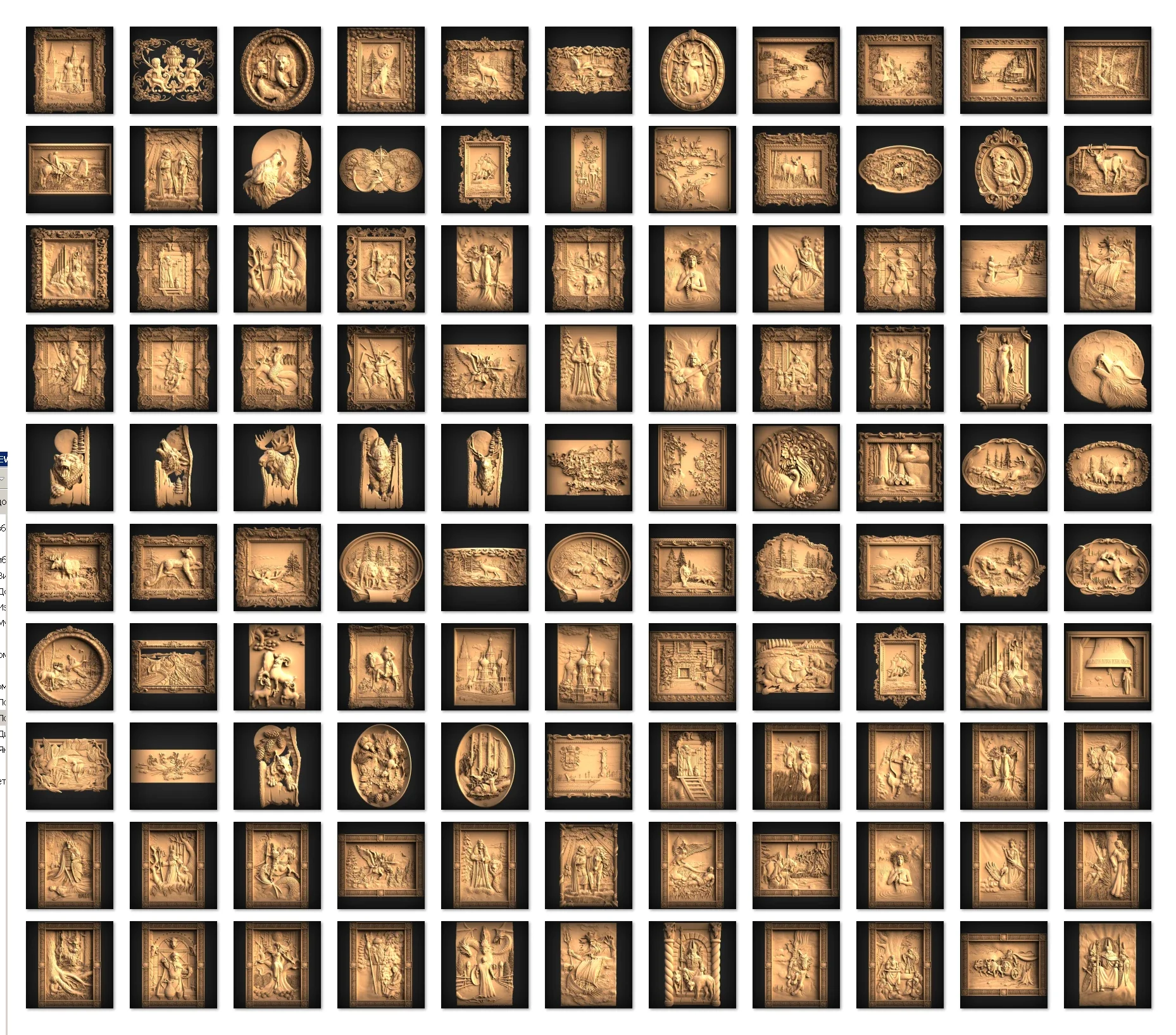 Panno STL e Bas Relief STL Collezione di file Modelli 3D per CNC