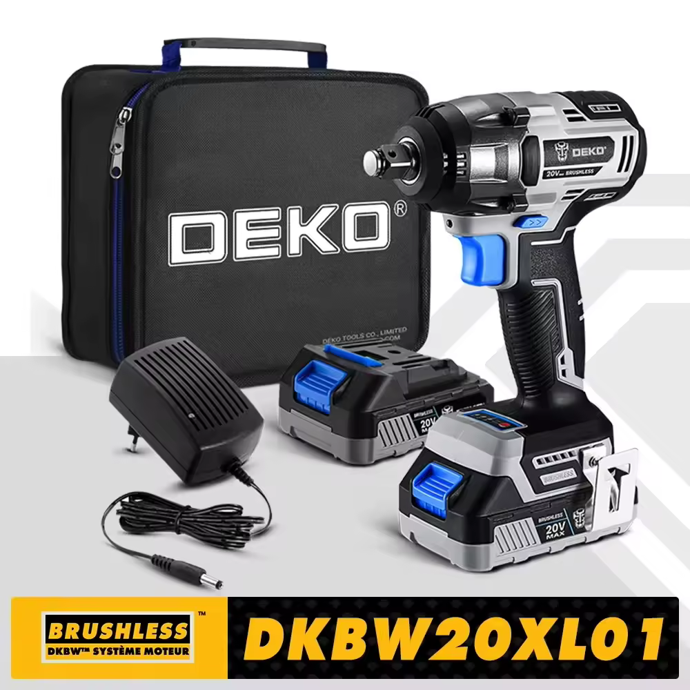 【World Premiere】DEKO 20V מקסימום אלחוטי Brushless ברגים 350N.m גבוהה מומנט ברגים השפעה חשמלית כוח כלים (DKBW20XL01)