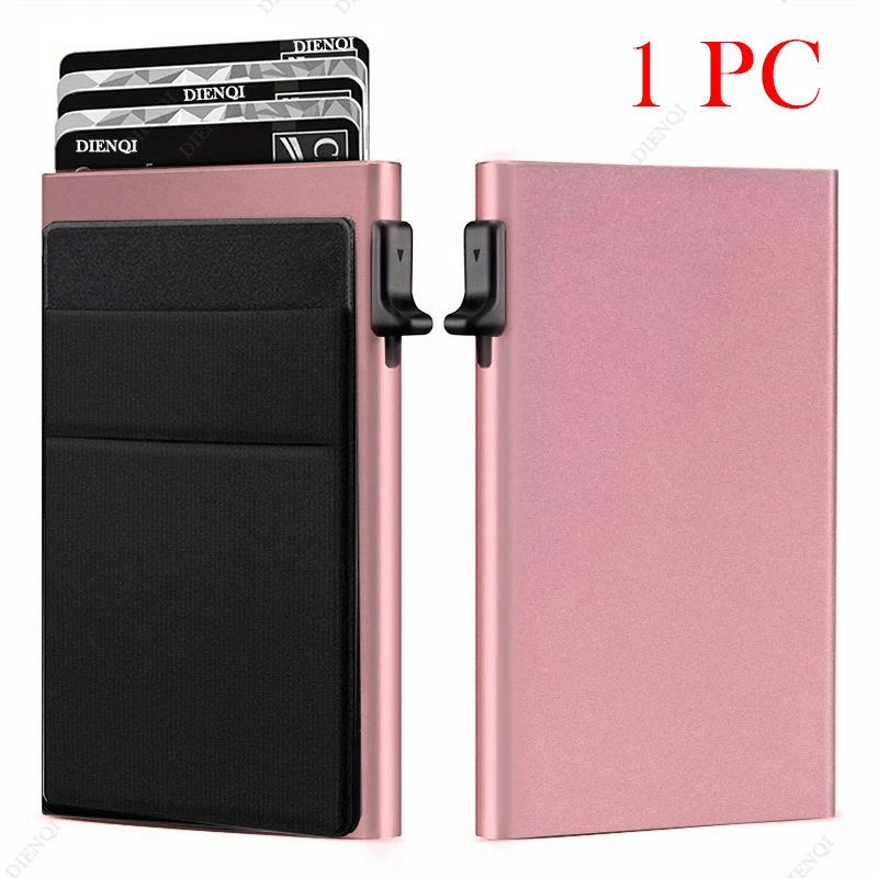 Rfid Kreditkarteninhaber Männer Dünne Dünne Mini Minimalistische Brieftaschen Luxus Metall Bank ID Cardholer Fall Brieftasche für Männer Carteras Wahl