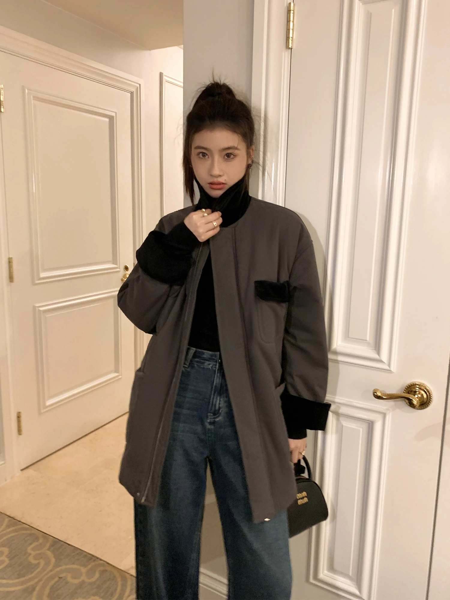 

Цветная блузка Pusumede, хлопковая куртка, женская зимняя новинка, повседневная легкая вельветовая верхняя одежда с воротником, дизайн Sense