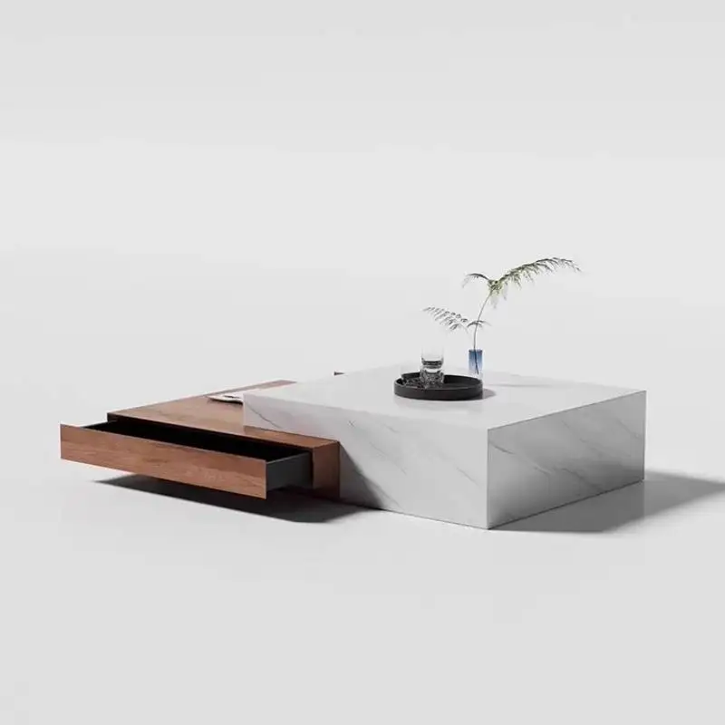 Drawer European Coffee Table Multifunctional Wood Storage Mesa Lateral Coffee Table Luxury Nordic Tavolino Da Salotto Furniture