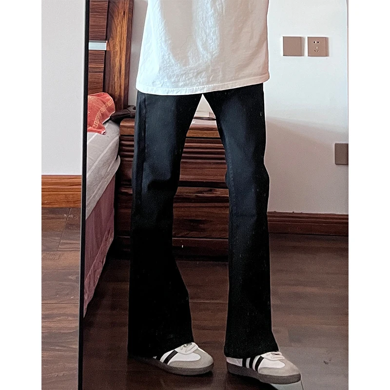 

Slim Fit High Waist Summer Thin Denim Pants Straight Leg Knife Jeans for Men Youth Faion Long Trousers Straight Cut