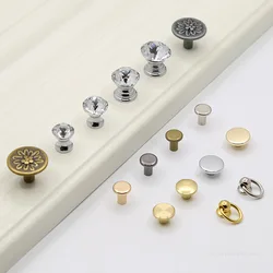 Jewelry Box Drawer Small Handle Single Hole Round Exquisite Handle Handicraft Golden Gem Cupboard Wardrobe Furniture Handles