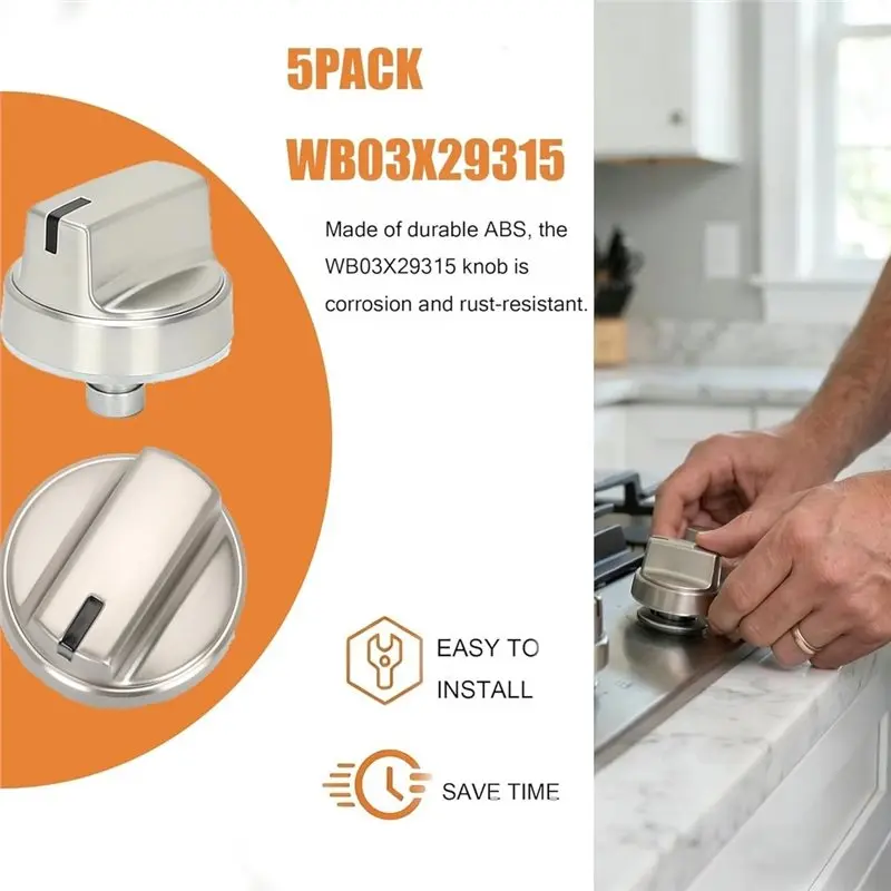 [Affordable】 5 Pack WB03X29315 Stove Knobs Fit For GE Stove Knobs