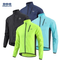 KEMALOCE-Chaqueta de ciclismo a prueba de viento para hombre, Jersey ultraligero de manga larga para bicicleta, cortavientos deportivo ligero de montaña negro y amarillo, 2025