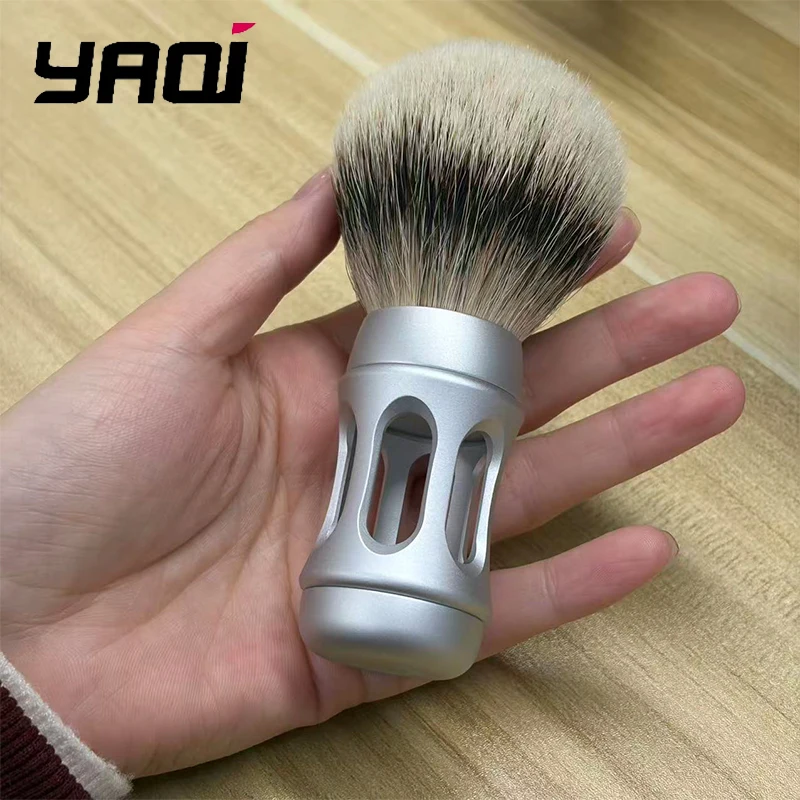 2026-yaqi-bandstand-pinceau-a-raser-pour-homme-24-mm-manche-en-metal-chrome-mat-poils-de-blaireau-silvertip-leger-diametre-du-nœud