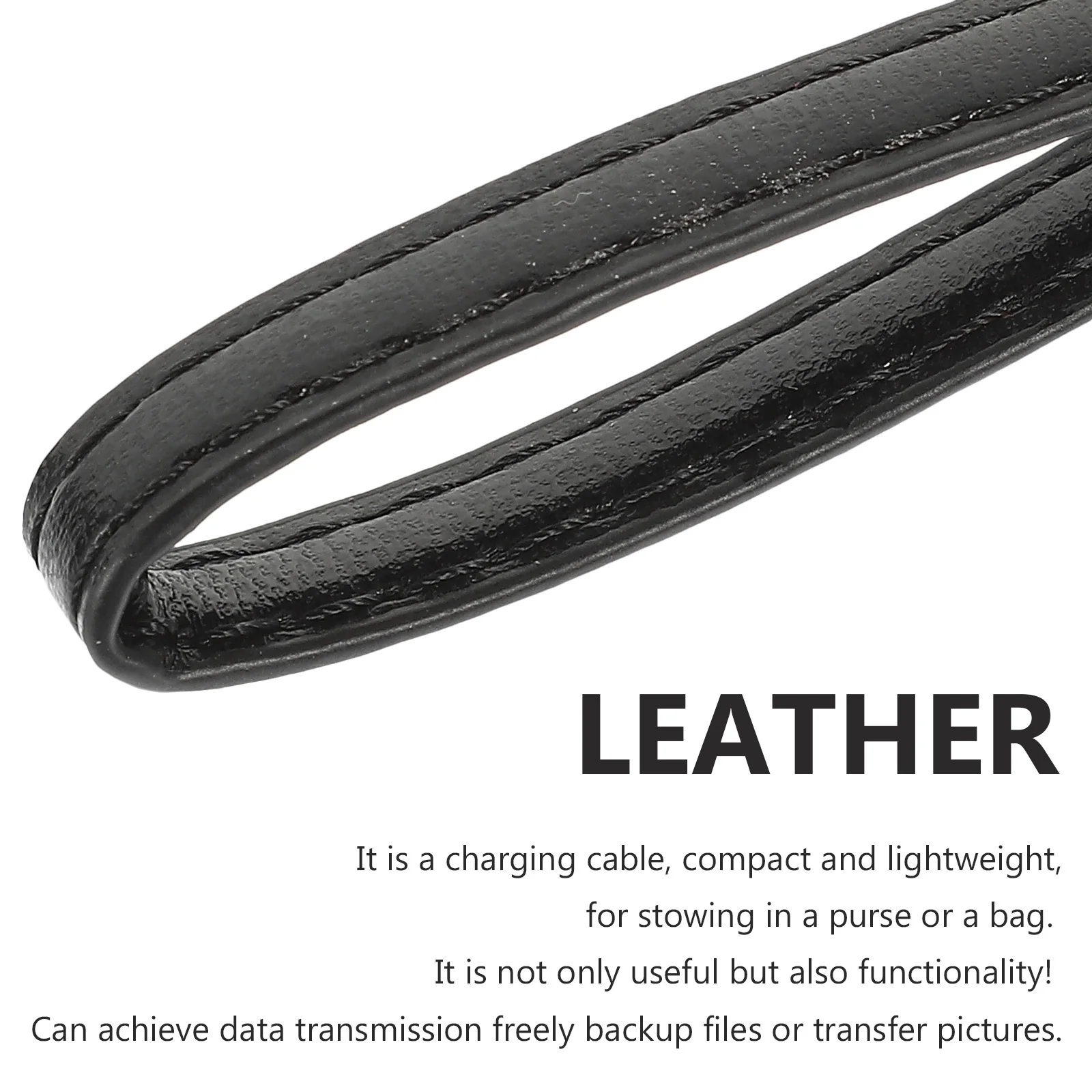 

Small Keychain Charging Cable for Type-C Devices Black Data Line Transfer and Reliable Power Supply