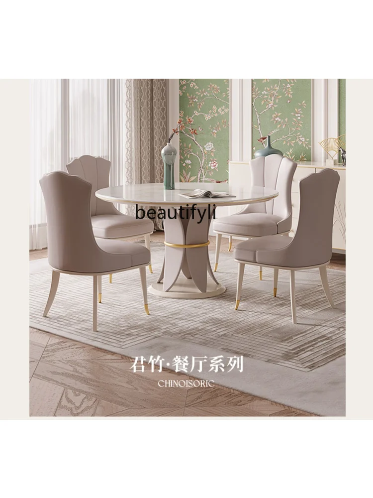 Junzhu Dining Tables and Chairs Set French Chinese Style Luxury DiningTable dining table set 6chairs dining table set furniture