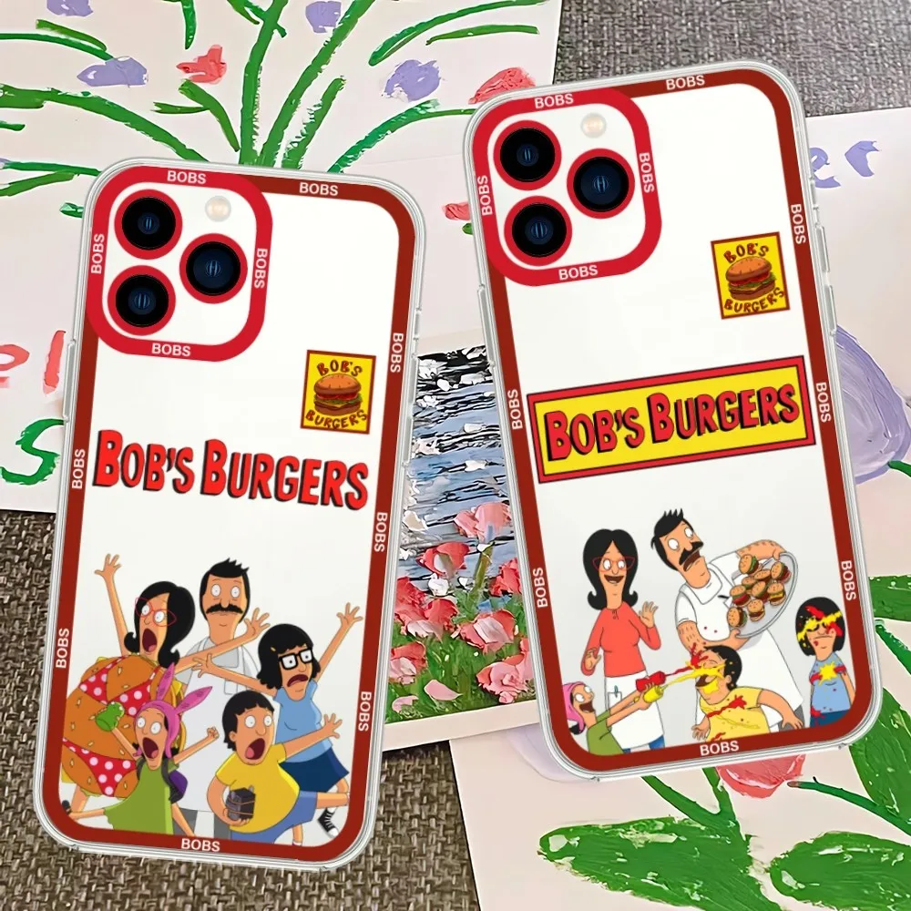 Cartoon B-Bobs B-Burgers Phone Case For iPhone 13 14 15 Mini 11 12 Pro Max Transparent Shell