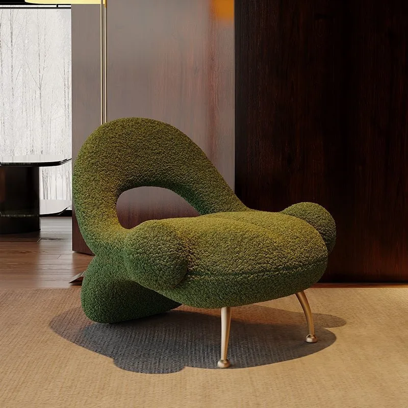 

Lazy single earphone sofa chair, medieval style living room balcony leisure single chair Italian minimalist beauty salon recepti