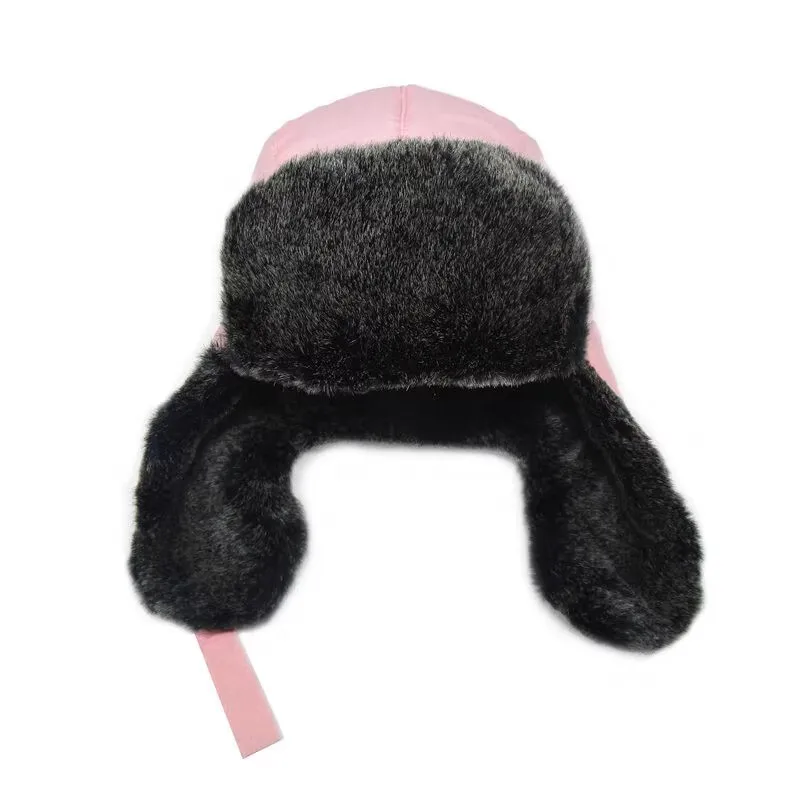 겨울 솔리드 어린이 모자 소년을위한 따뜻한 플러시 Ushanka 모자 소녀 Windproof 귀 플랩 머프 소프트 키즈 스키 모자
