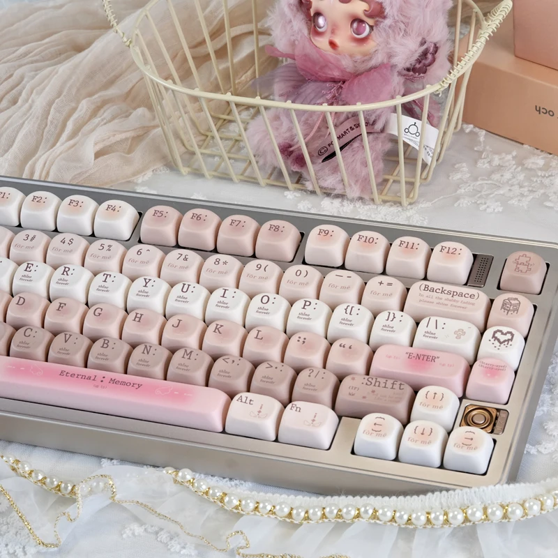 

130 Keys Romantic Custom Cute Keycaps Dye Sublimation PBT Keycaps MOA Profile for Cherry MX Switches Mechanical keyboard