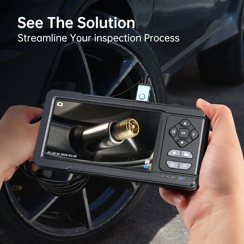 5 inch Dual-Lens Endoscope Camera with Light 1080P Borescope 16.5FT Flexible Sewer IP67 Waterproof Plumbing Snake Camera