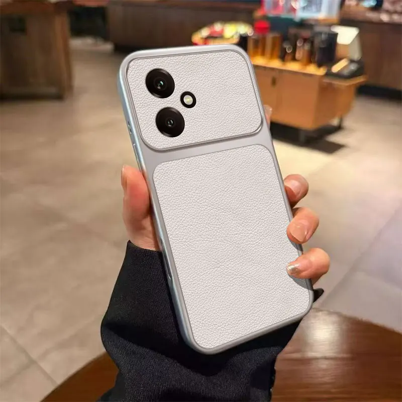 Erschwingliche Luxus Premium PU Lammleder Silber Weiß Schwarz Handyhülle für Huawei Honor 400 Lite Pro 400lite 400pro Rückseite