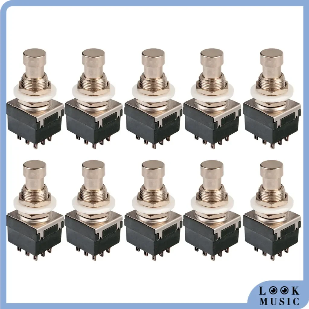 10PCS 9 Pin 3PDT Switches For Electric Guitar Effects Pedal DIY Box Stomp Foot Metal Switch True Bypass Guitar Parts Accessories