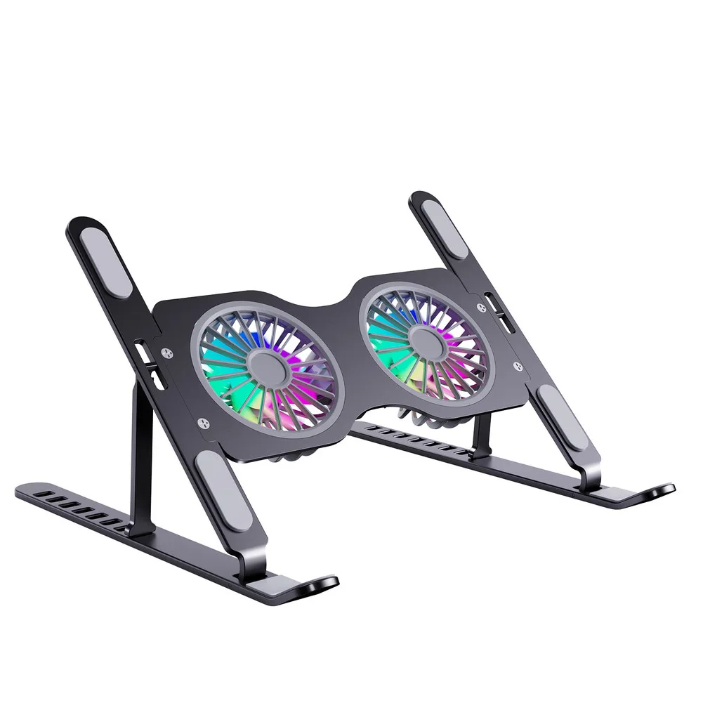1 Pcs Laptop Cooling Pad  Fans Foldable Notebook Stand RGB Silent Gaming Laptop Cooler Fan  Height For Inch Notebook