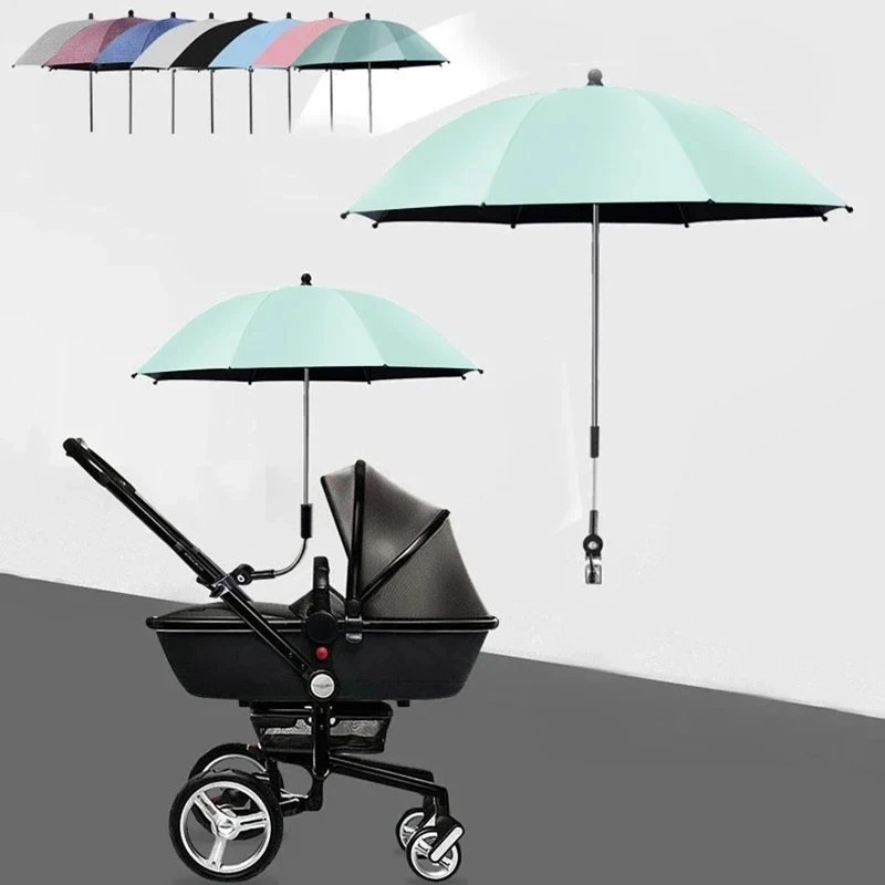 UV Protection Baby Stroller Umbrella With Clamp Universal Sunscree Rainproof Stroller Cover Umbrella Baby Stroller Accessories