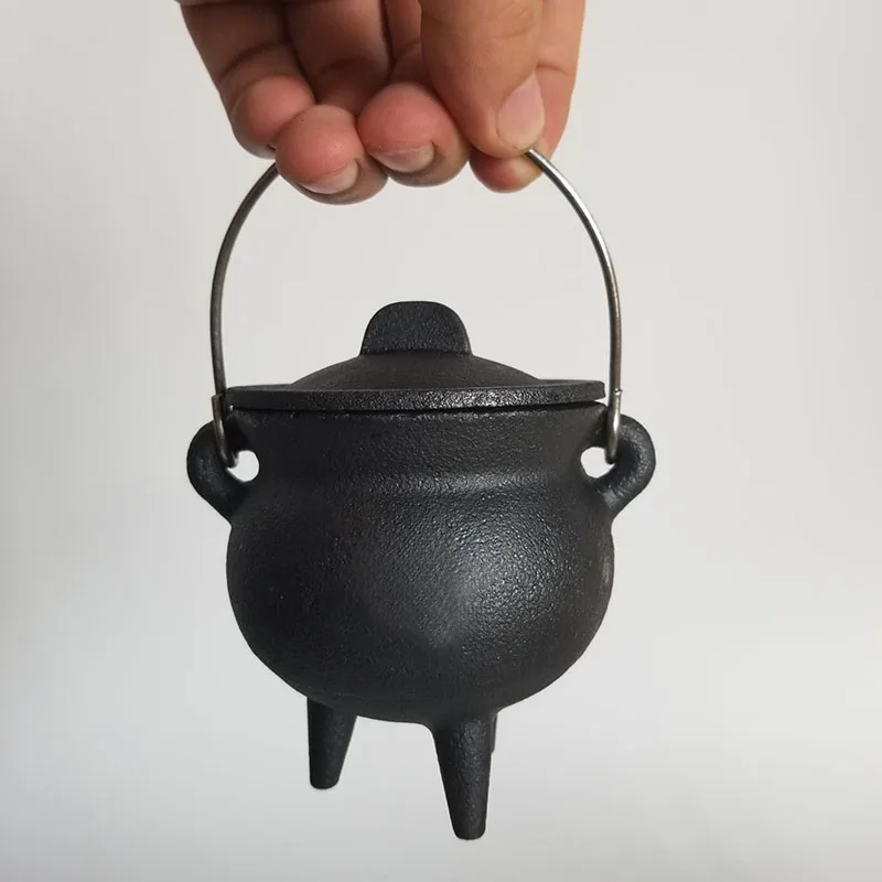 Plain Cast Iron Cauldron For Candle Incense Smudge Kit Sage Holder Altar Burning