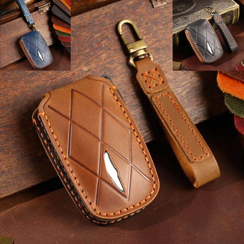

1PCS Leather Remote Key Case Cover For Hyundai For GV60 GV90 G90 2022 2023 8 Button Cowhide Car Key Protection Case