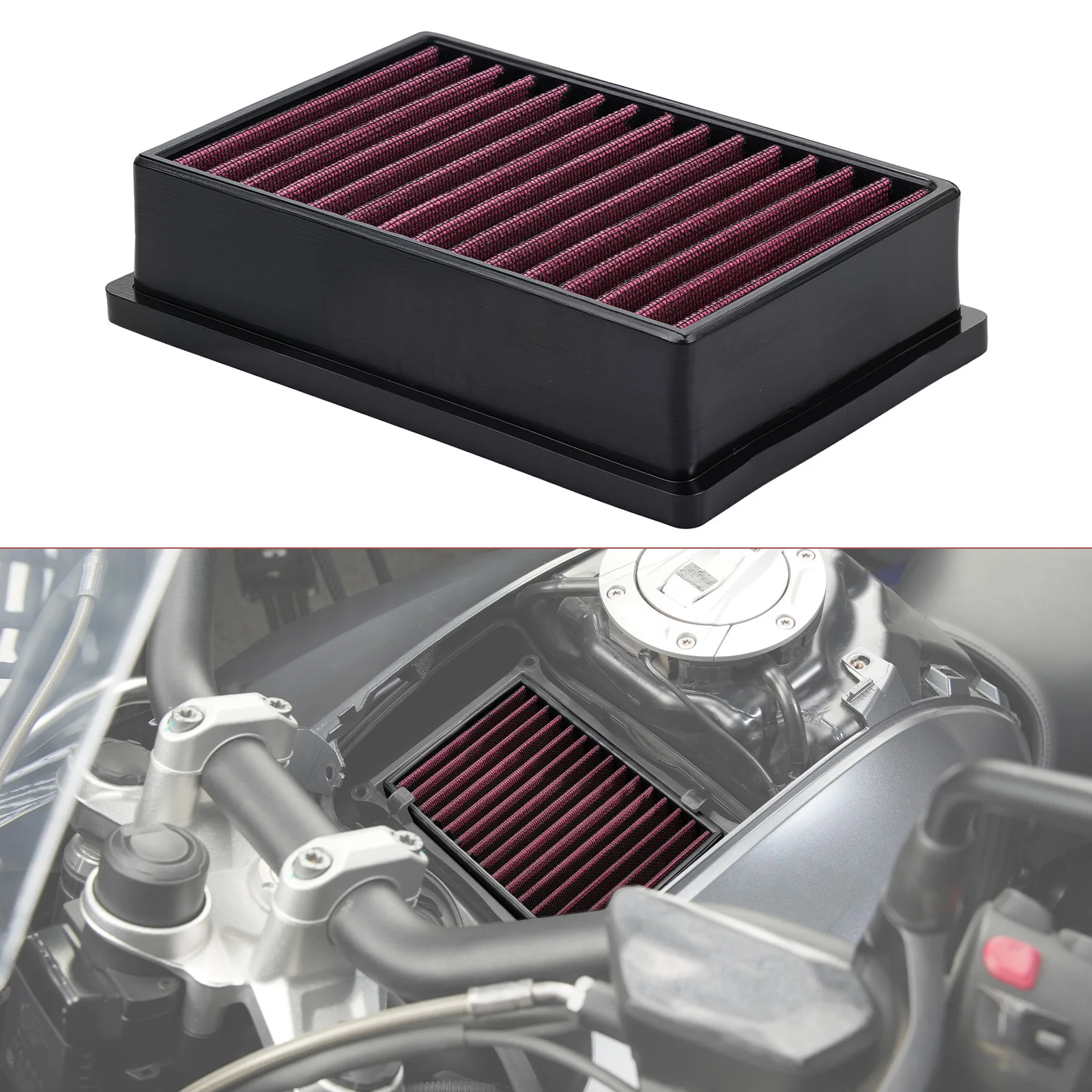 Motorcycle High Flow Air Filter for BMW R1250GS 2018-2023 R1200GS LC K50 R1200GS Adventure K51 R1200GSA R1200 GS 2013-2018