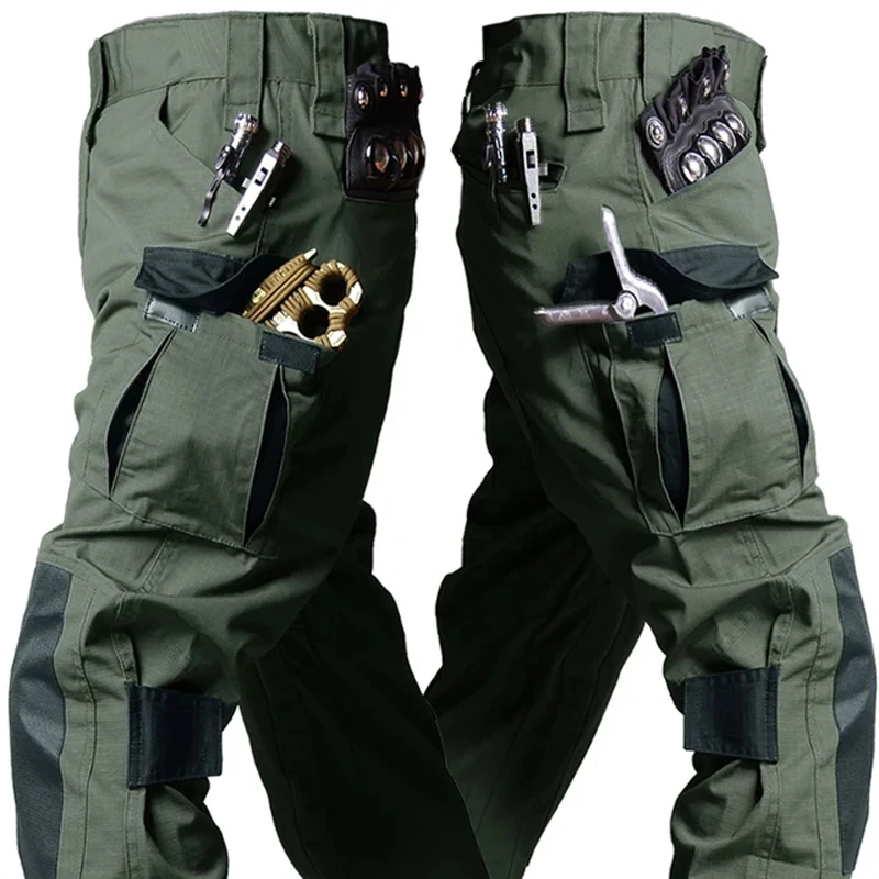 

New Men's Tactical Pants Multi-pocket Loose Waterproof Strong Combat Training Trousers High Quality Hunting Hiking Cargo Pant