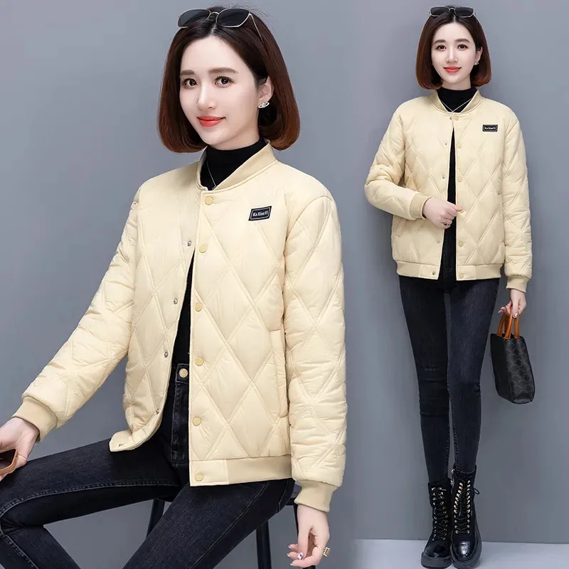 2024 NEW Autumn Winter Cotton Jacket Korean Version Lightweight Warm Women's Cotton Coat High-End Baseball Motion Jacket Female