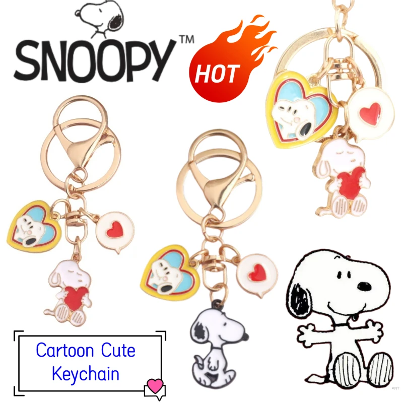 snoopy merchandise two-dimensional metal keychain couple personalized creative companion bag pendant key ring gift wholesale