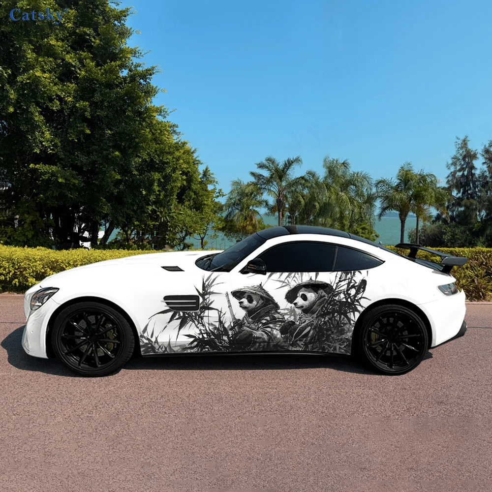 

Panda Warrior Bamboo Forest Car Side Sticker Decor,PVC Waterproof Scratch Resistant Decal,Car Protection,Auto Accessories Gift
