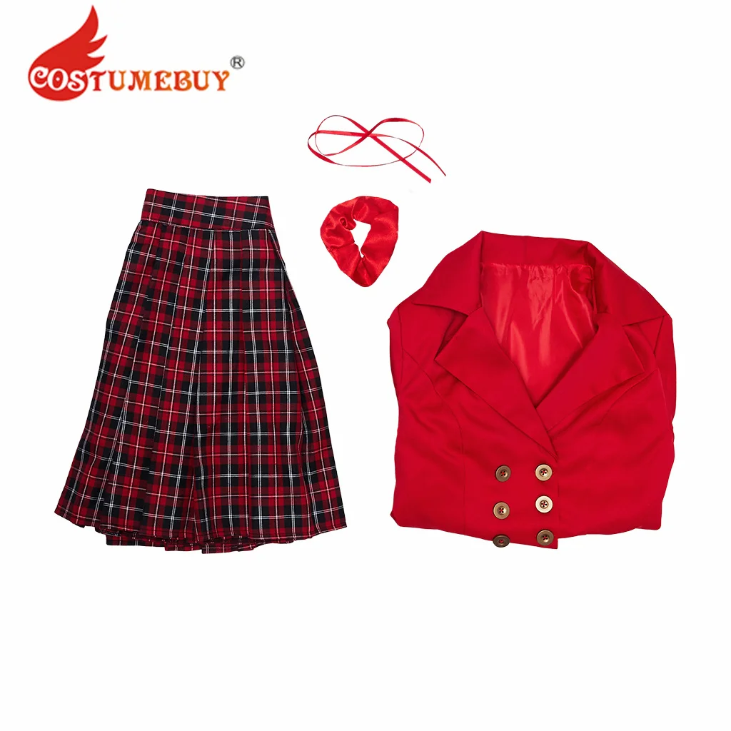 Musical the Heathers 3 Madelaine Petsch Cosplay Costume Women Girls Red Jacket Plaid Skirt JK School Uniform Dress Outfits