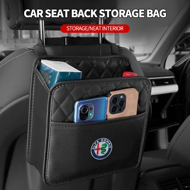 Car Backseat Storage Box Car Organizer Protector Hanging Storage Bag For Alfa Romeo serpent Giulia 159 156 MITO Stelvio 147